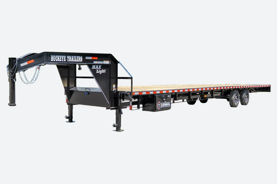 Black Buckeye Trailers Max Light 40-foot gooseneck flatbed trailer